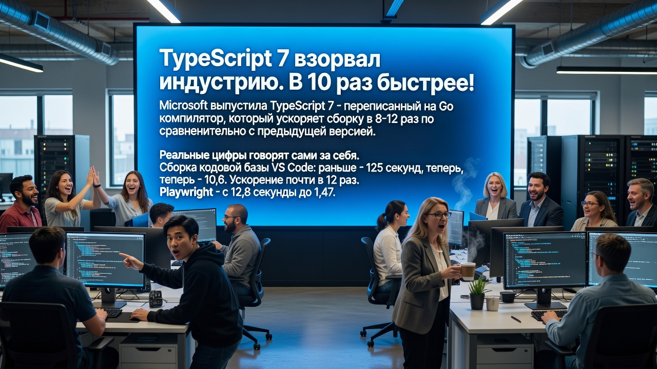 TypeScript 7 взорвал индустрию. В 10 раз быстрее!